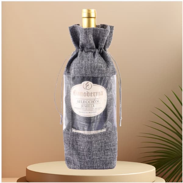 12-pack dragsko säckväv vinpåsar för 750ml flaskor, återanvändbara linne vinpresentpåsar Grey Grey