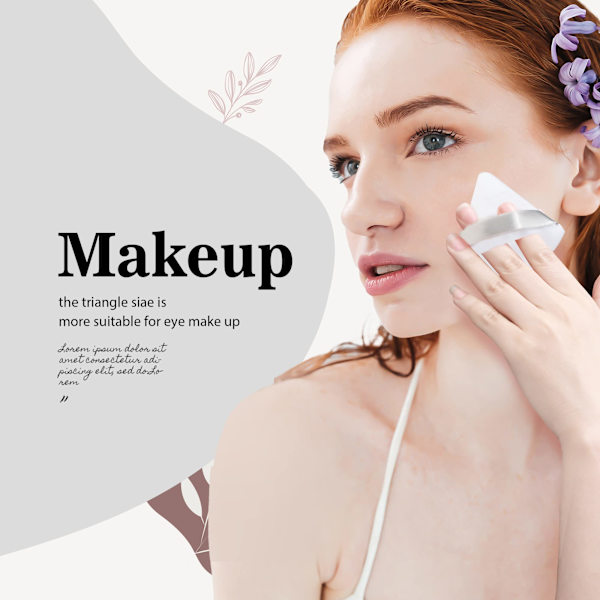 Trekantet Powder puff - Vaskbare makeup svampe - Svampe til Make-up Hvid