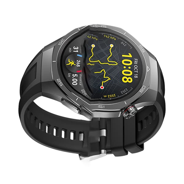 Silikone urrem til Huawei Watch GT5 Pro 46mm Black + Silver Black + Silver