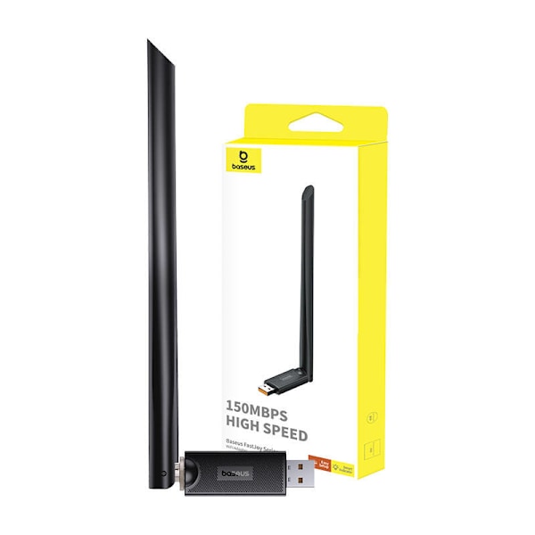 Baseus FastJoy Wi-Fi-sovitin antennilla, 150 Mbps (musta)