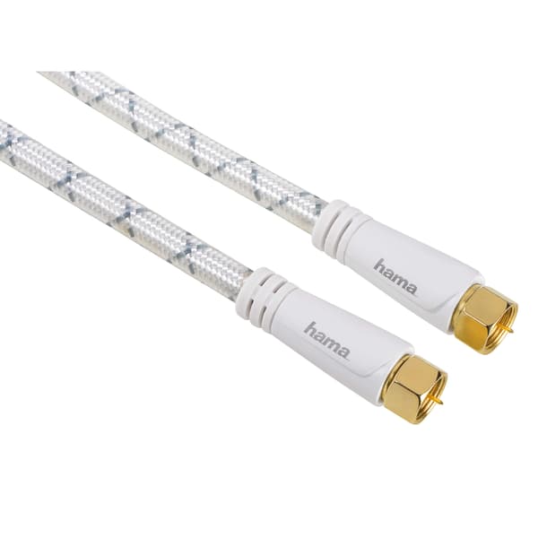 Antennekabel SAT 120dB F-stik 5,0m Hvid PC