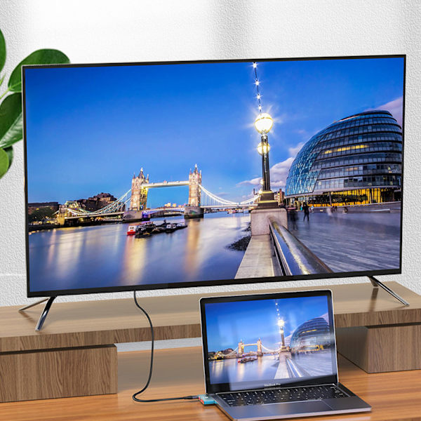 3-i-1 Typ-C till HDMI-adapter med 4K HDMI, USB 3.0 och PD-laddning