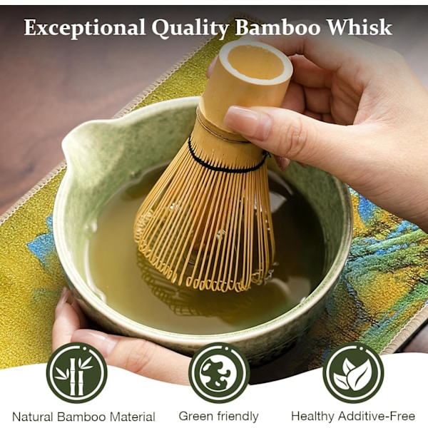 Matcha Whisk Sæt: SQ Jade Knife Matcha 8-Piece Rustfrit Stål