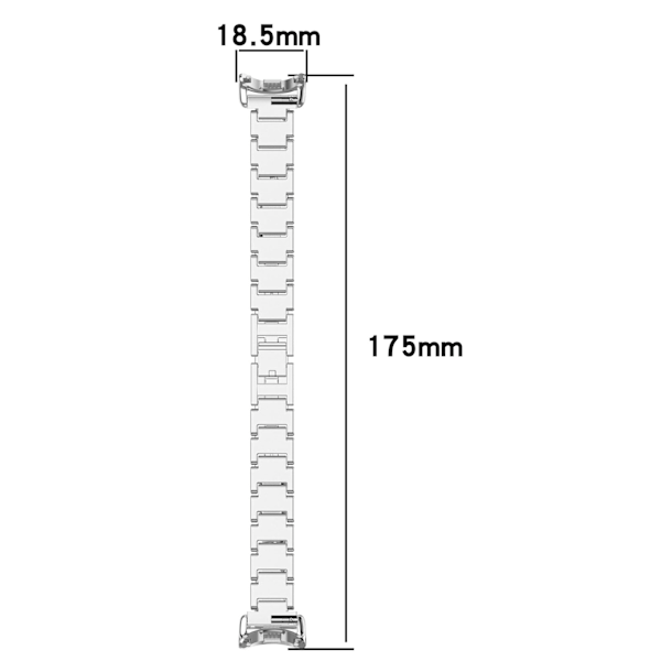 Xiaomi Band 8/8NFC/9/9NFC metalrem med rhinsten Sølv