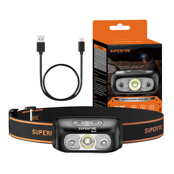 Forlygte Superfire HL05-E, 120lm, USB