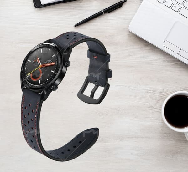 Premium-nahkaranneke Huawei Watch GT1/2 -kelloon (22 mm) Blue Blue
