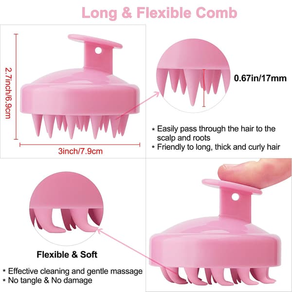 Børste til hovedbundsmassage og peeling Pink Pink