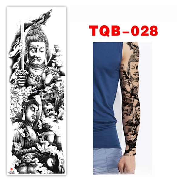 Tillfällig tatueringsdekal för hela armen 4
