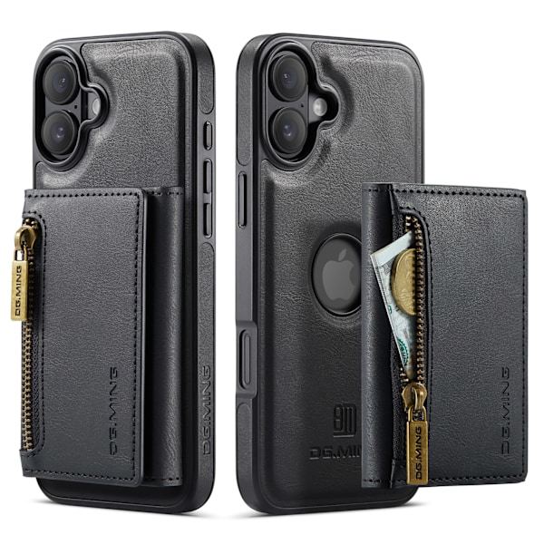 2-i-1 Magnetic Wallet Case til iPhone 16 Pro Max - Sort (M5 Combo)