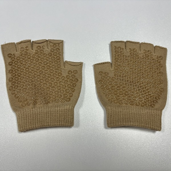 Halvfinger Sporthandskar - Yogahandskar Beige