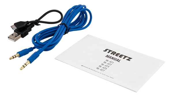 Foldbar on-ear BT headset, 3,5 mm, blå