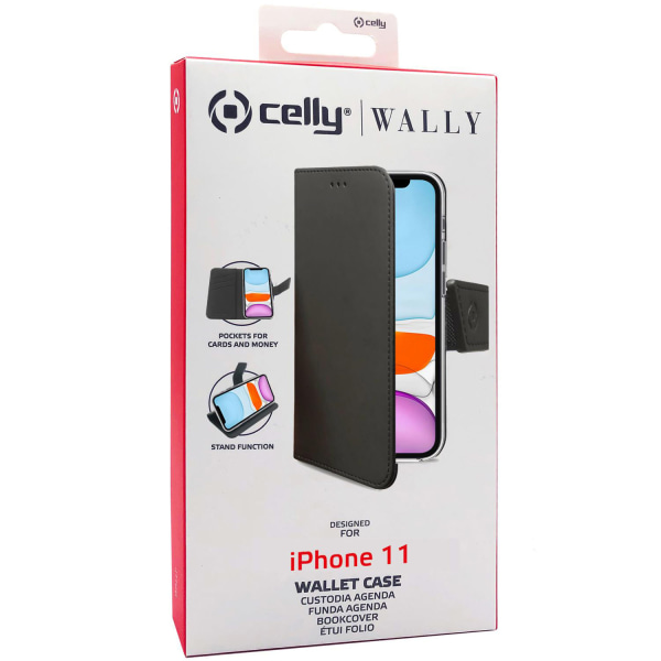 Celly Wallet Case iPhone 11 Svart