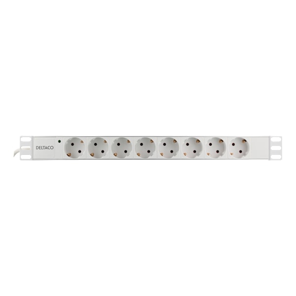 Power strip, 8xCEE 7/3, 1xCEE 7/7, 2m, cable, white