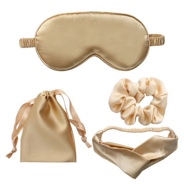 Silk-Like Sleep Eye Eye Mask 4-osainen setti äärimmäiseen mukavuuteen Aprikoosi