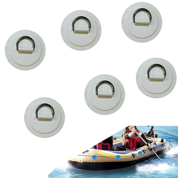 Kajak D-ring fastgørelsesbeslag 4-pak - PVC + rustfrit stål, sikker fastgørelse til kajakker, oppustelige både, SUP, dækmontering og transport