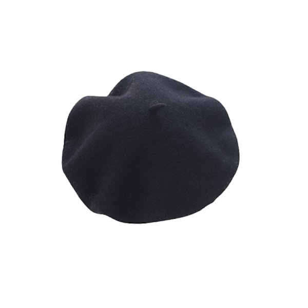 Cashmere Beret Hat til voksne (56-58 cm) Sort