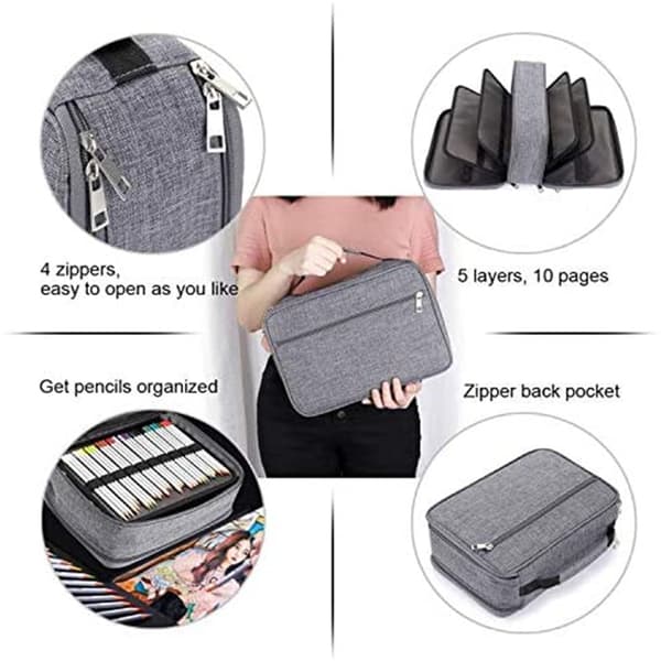 Pennfodral med stor kapacitet Grey Grey