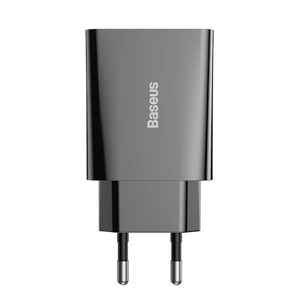 Baseus Speed Mini snabbladdare, USB-C, PD, 3A, 20W (svart)