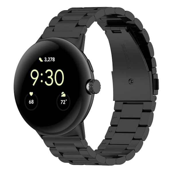 Ruostumattomasta teräksestä valmistettu kellohihna Google Pixel Watch 3:lle Musta 45 mm