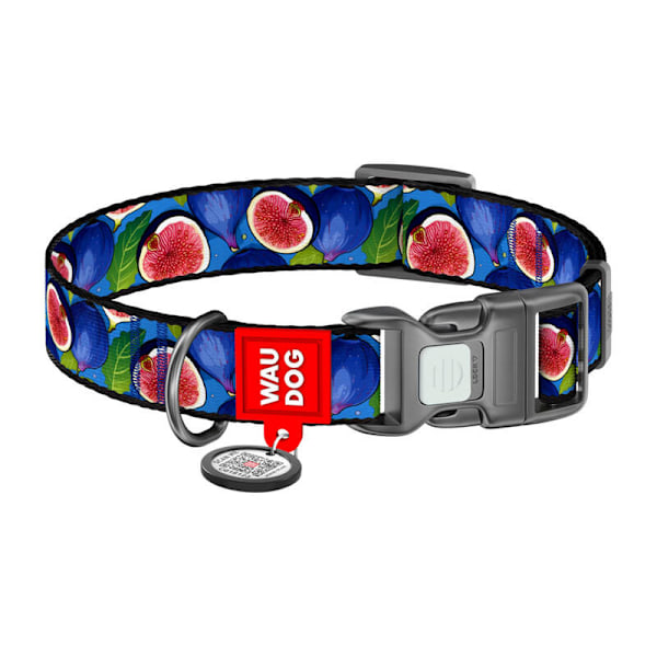 Waudog "Fig" nylon hundehalsbånd med QR-kode, størrelse S