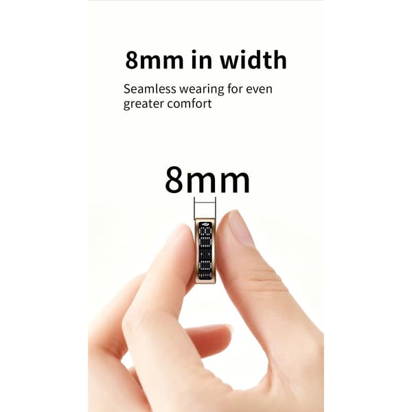 Smart Ring med Display och Laddningsfodral - Spåra Träning & Hälsa Silver 12 Silver 12