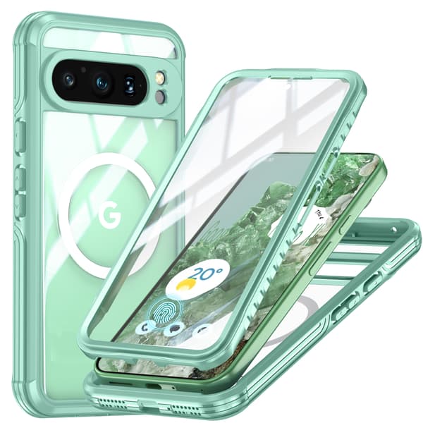 Skyddsfodral för Google Pixel med 360° Magnetiskt Stativ Green Google Pixel 9 Green