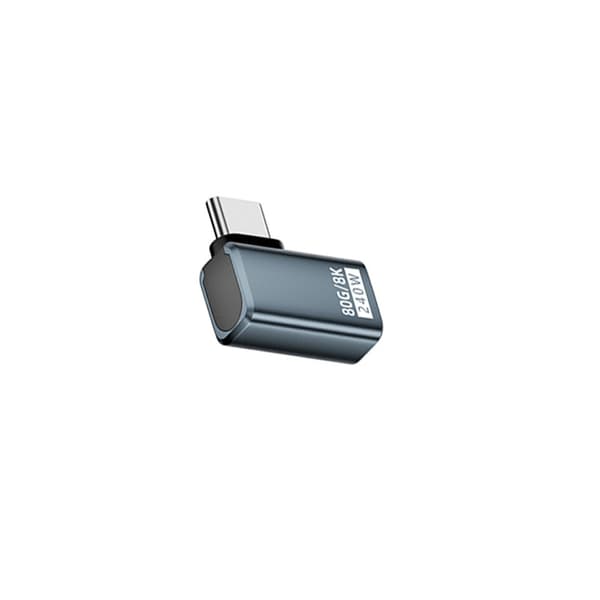 240W 80Gbps USB-C Naaras - USB-C Uros Sivutaivutusadapteri - 2 Kpl Grey Grey