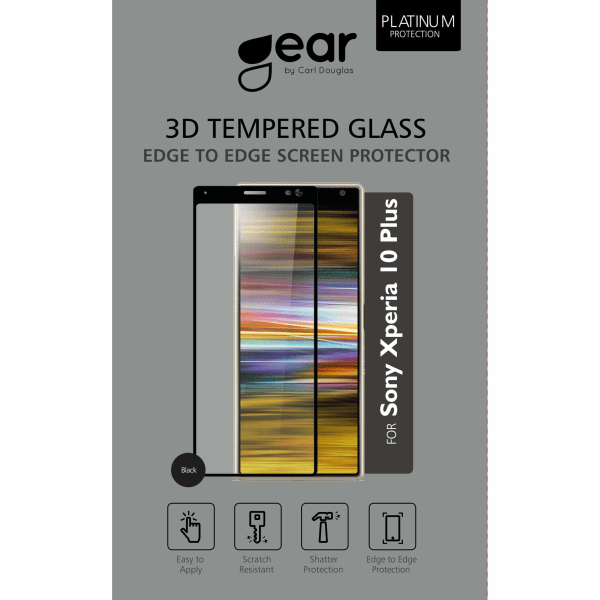 GEAR Härdat Glas 3D Full Cover Black Sony Xperia 10 Plus