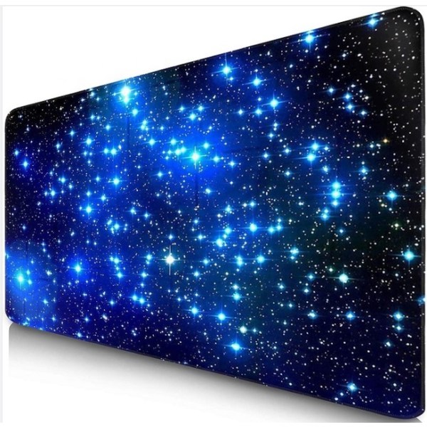 Iso hiirimatto tähtitaivaskuviolla Musta/sininen 30x80 cm