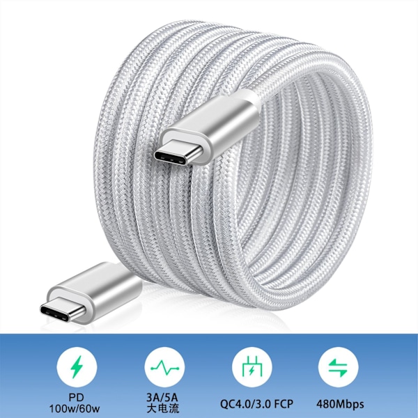 Typ-C till Typ-C Laddningskabel  - PD60W, 480 Mbps 2 m