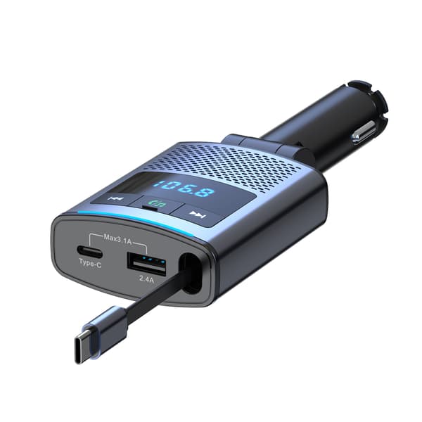Biloplader: Hurtig opladning og Bluetooth FM-sender