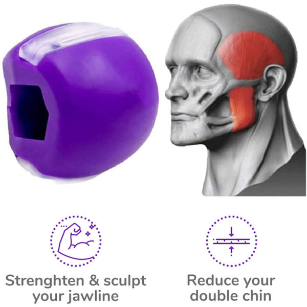 Jawline exerciser käktränare silikon Lila