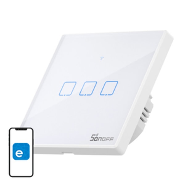 Smart Switch WiFi + RF 433 Sonoff T2 EU TX (3-kanavainen) päivitetty