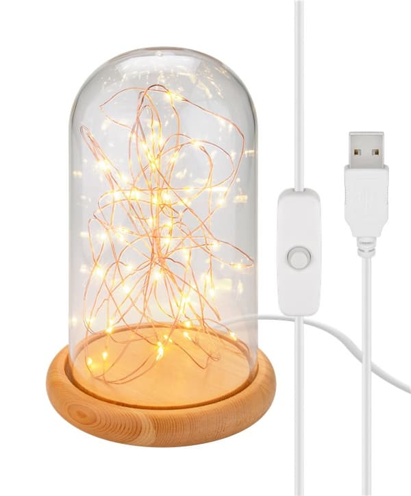 Glaskupa med mikro LED mikro-ljusslinga