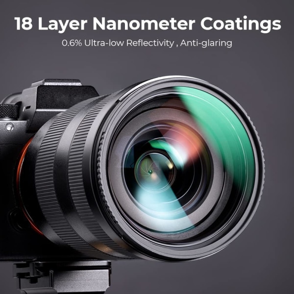 UV-filter för kamera / Linsskydd Transparent+svart 62 mm