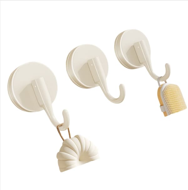 3-pack spårfria sugproppskrokar Beige Beige