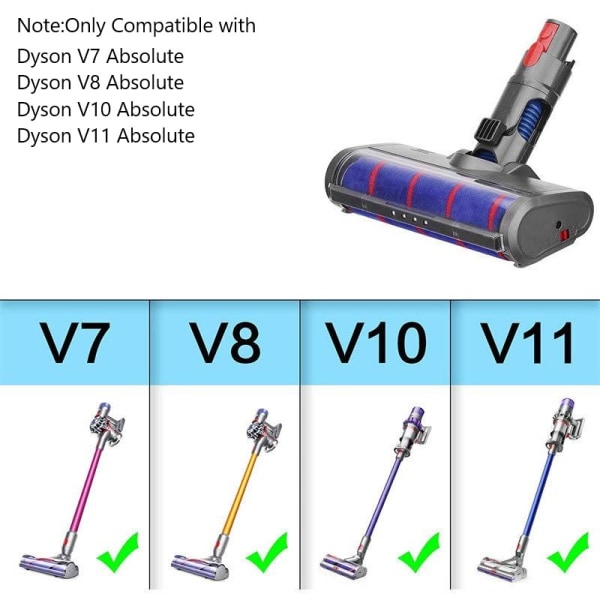 Blød rullebørste til Dyson V7/V8/V10/V11 Absolute Motorhead Stick Støvsuger