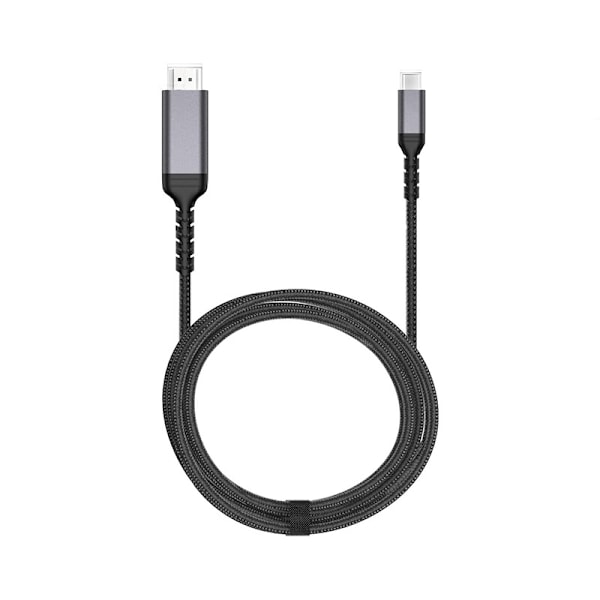4K 60Hz Adapterkabel USB C till HDMI-Kabelkonverterare 2 Svart 200 x 0.93 cm