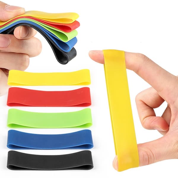 Latex Resistance Bands Set om 5 - Finger-, tå- och handgreppsövningsband