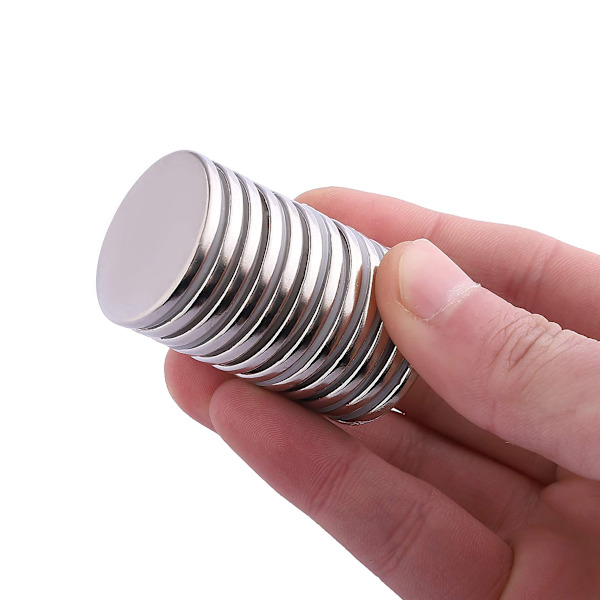 Stærke skivemagneter 10-pak Sølv 2 cm