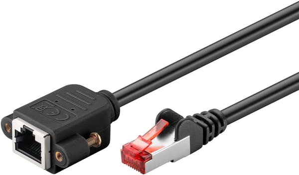 CAT 6 -jatkojohto, S/FTP (PiMF), musta
