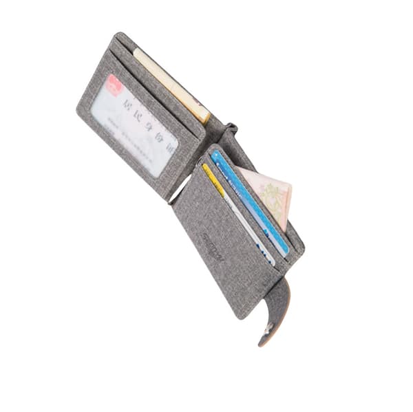 Stilfuld Linned Bifold Tegnebog til Mænd - Kompakt Design Grey Grey