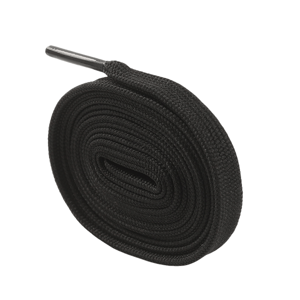 Polyester-bomuld flade snørebånd 5-par Black M Black M