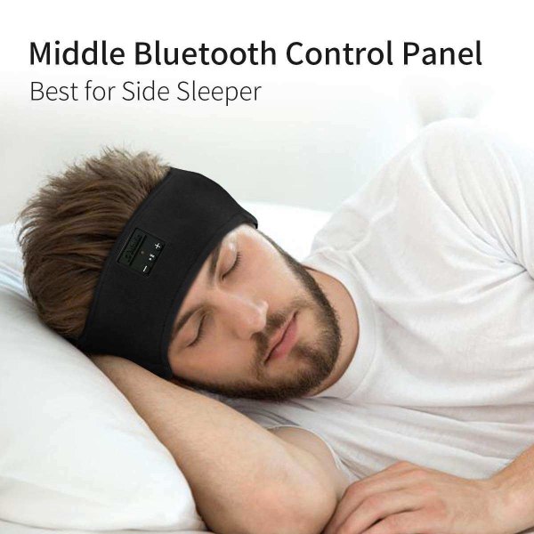 Bluetooth Sleep Eye Mask med vitt brus Svart