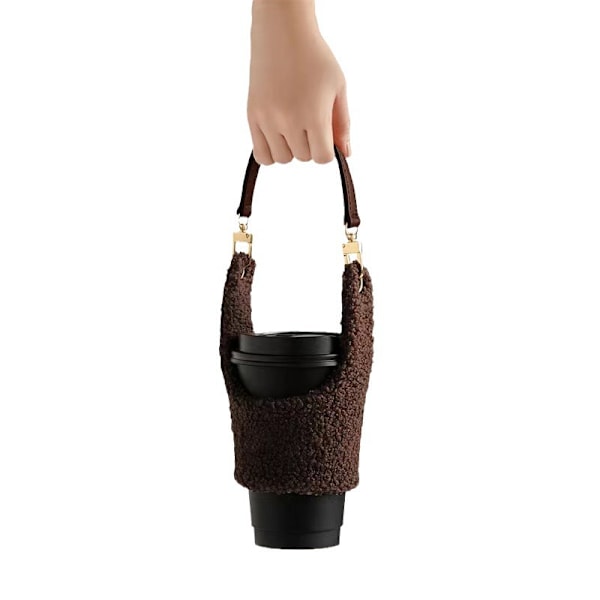 Avtagbar plysch kaffekoppshylsa med handtag