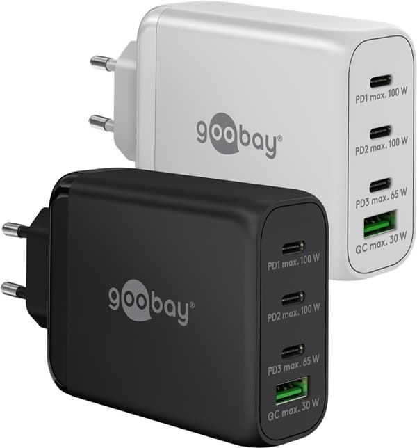 100 W USB-C PD GaN multiport snabbladdare vit