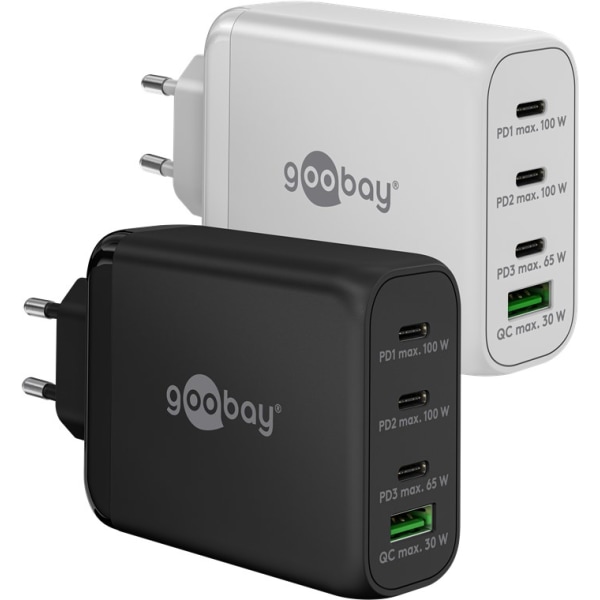 USB-C™ PD GaN multiport snabbladdare (100 W) vit Vit