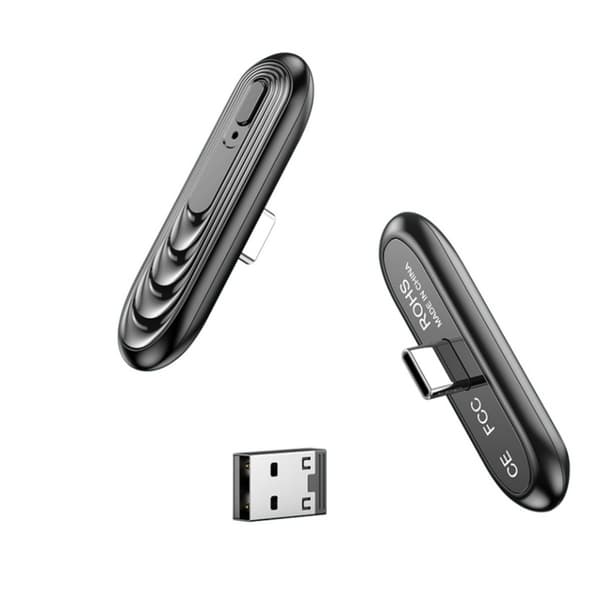 Type-C Bluetooth-lydsender Bluetooth 5.0 dualkanal til TV, PC og bærbar — 10m rækkevidde, sleep mode, plug-and-play, kompakt ABS