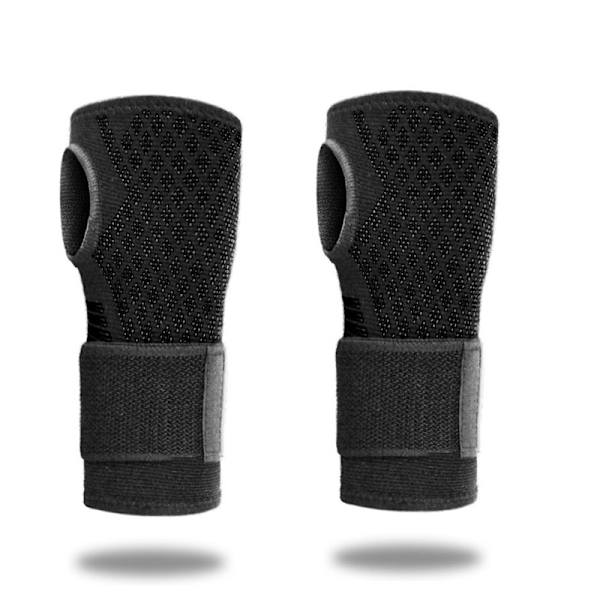 Svart handledsstödsbandage - Andas nylon för gym och sport S
