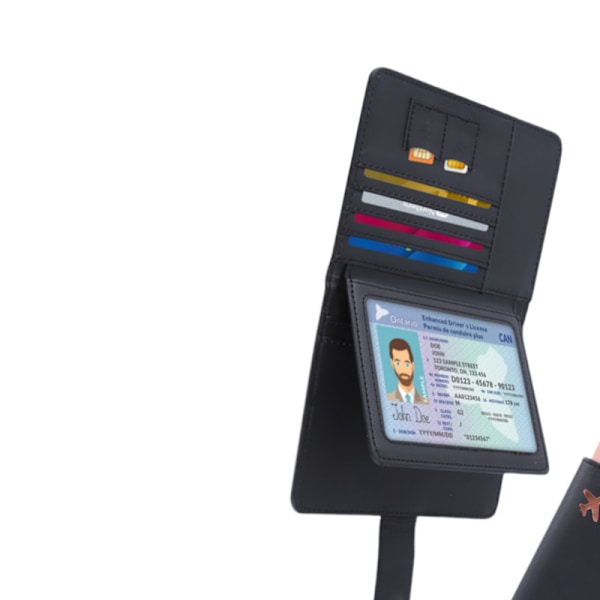 RFID-Blockerande Passhållare - 4 Kortplatser Svart